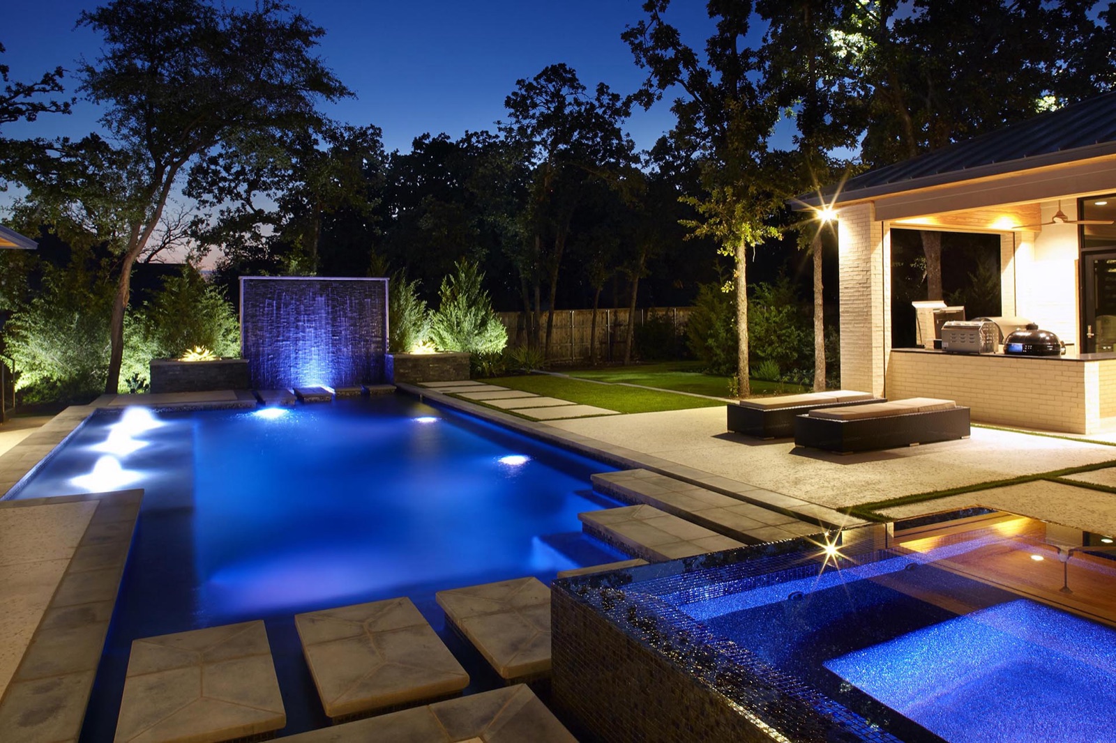 Contemporary garden landscape design in Dallas by luxury landscape design firm