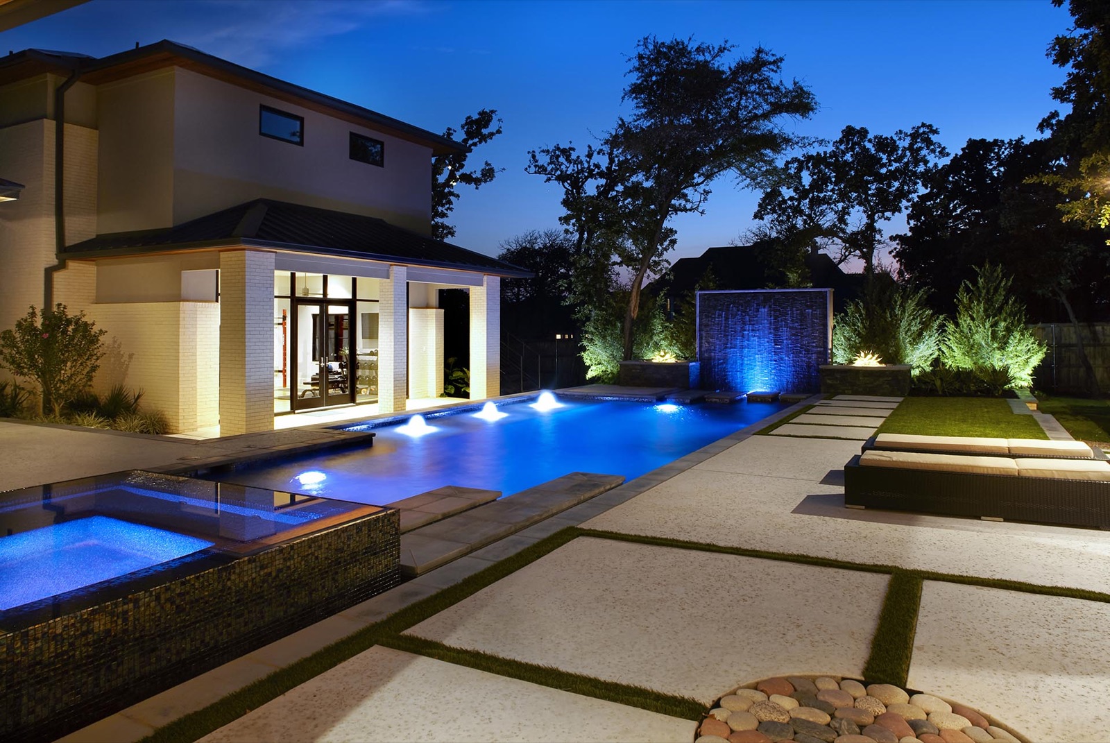 Contemporary Garden outdoor living detail - contemporary modern landscape design by Original Landscape Concepts in Dallas
