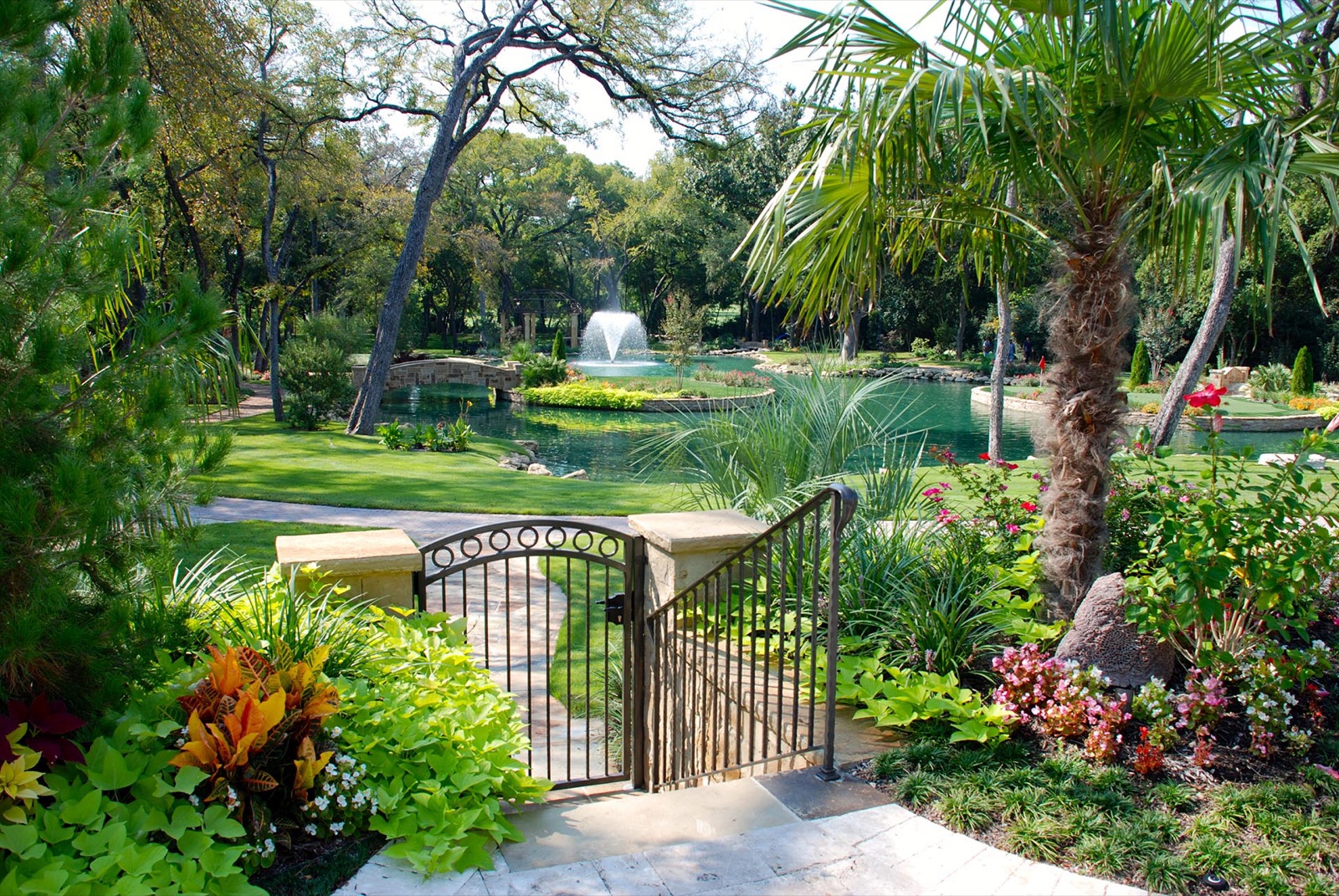 Mediterranean Estate pool and landscape view 5 - residential landscape design in Dallas TX