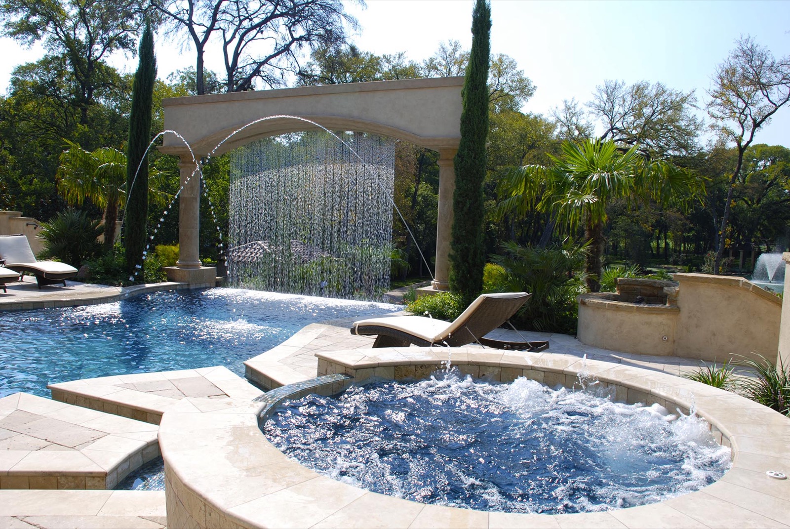 Mediterranean Estate tropical landscape detail - Mediterranean tropical landscape design by Original Landscape Concepts in Dallas