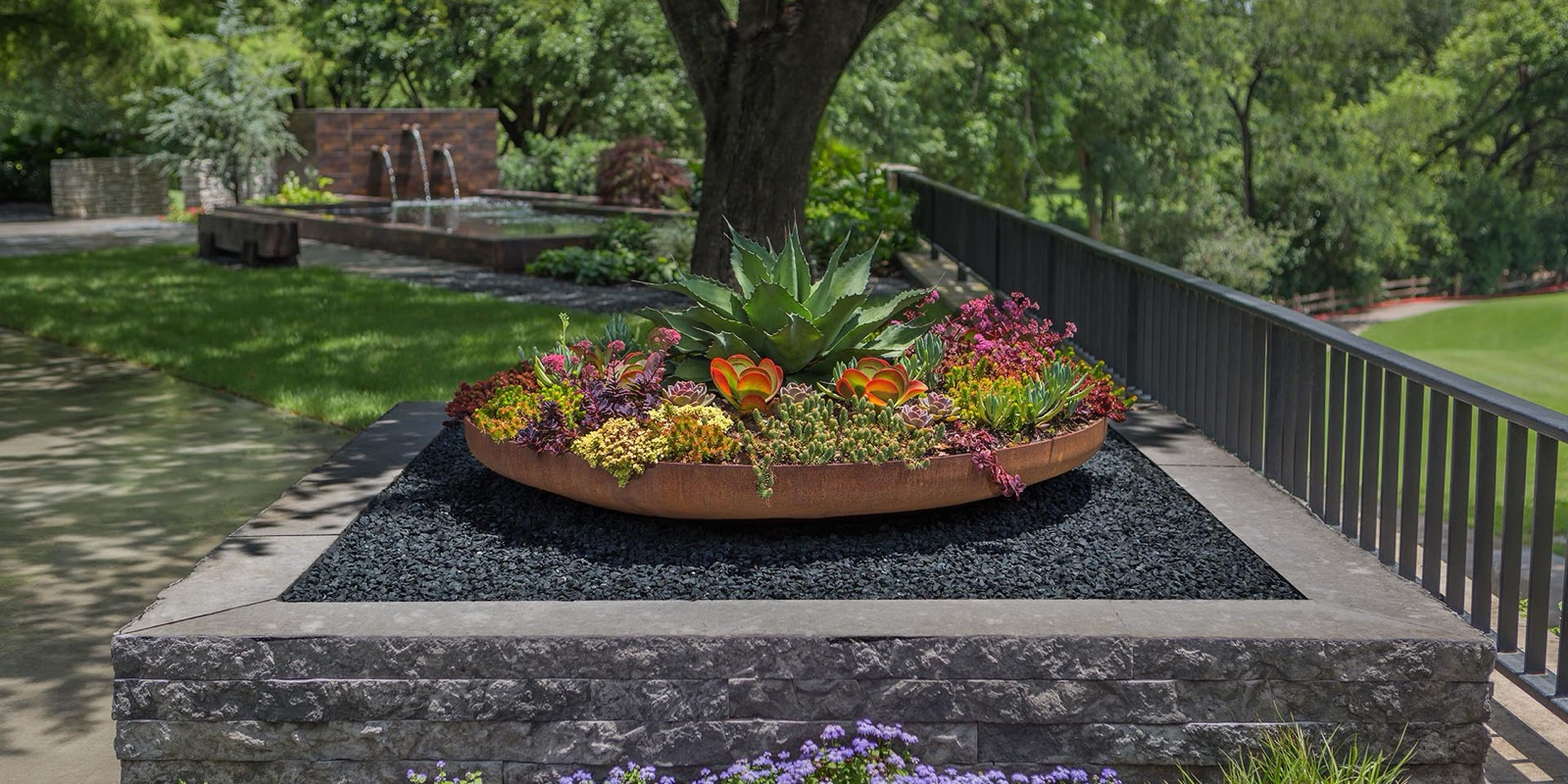 Organic Modern Renovation landscape view 5 - residential landscape design in Dallas TX