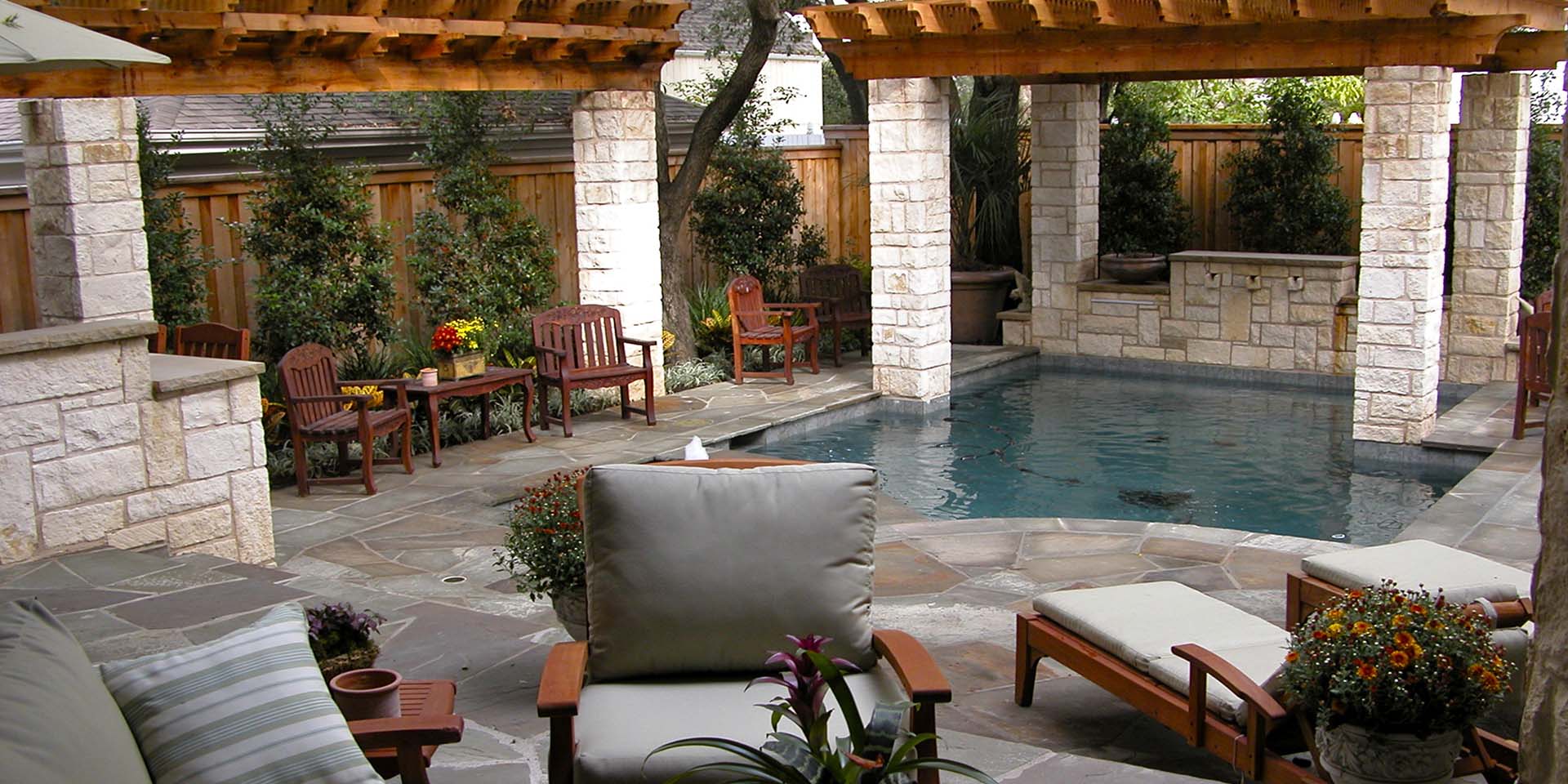 Traditional Pool Courtyard pool courtyard view 4 - residential landscape design in Dallas TX