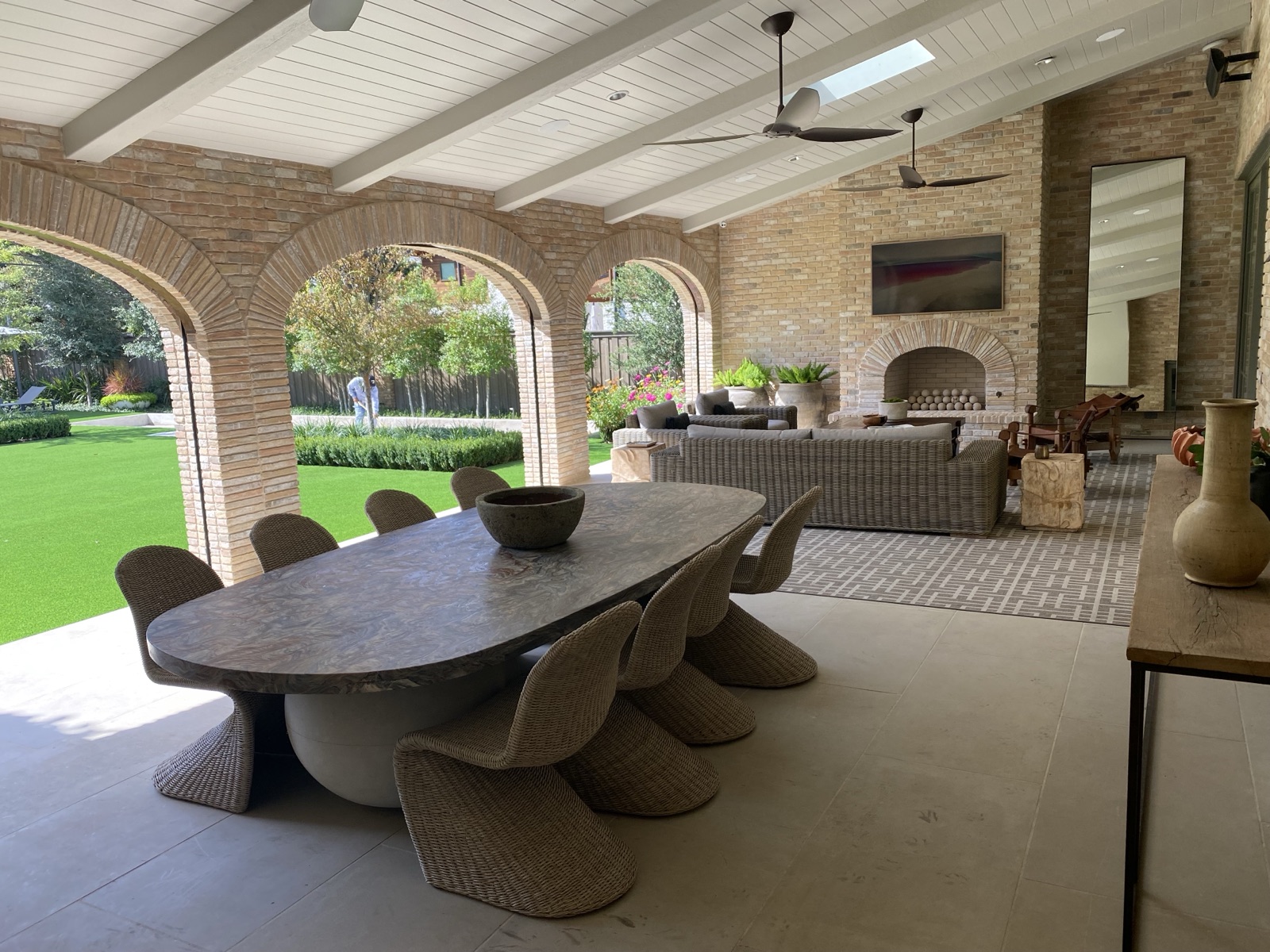 Lakewood Estate Home back yard view 6 - residential landscape design in Dallas TX