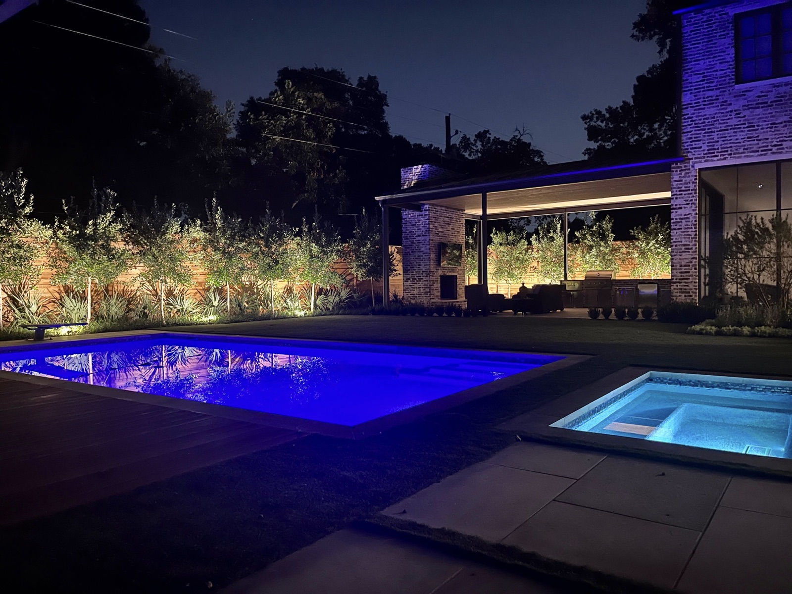 Transitional Modern Home estate landscape view 10 - residential landscape design in Dallas TX