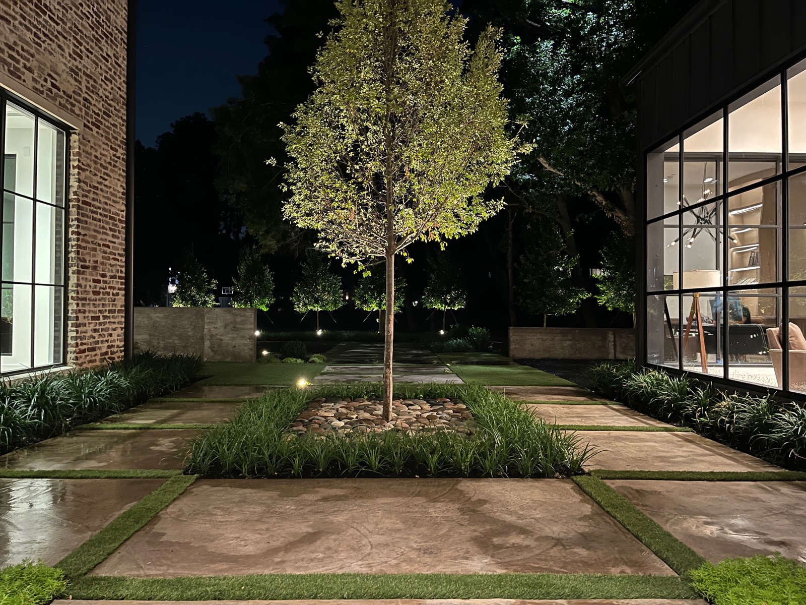 Transitional Modern Home estate landscape view 6 - residential landscape design in Dallas TX